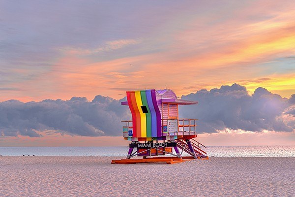 Miami Lifeguard Chair at Sunrise Photograph by Diane Davis