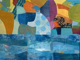 Kimberly Stoney, By the Sea, By the Sea, By the Beautiful Sea, mixed media on canvas