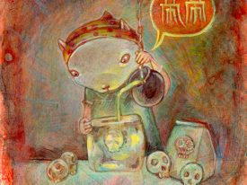 Jennifer Lewis, “Sugar Skulls,” acrylic on paper